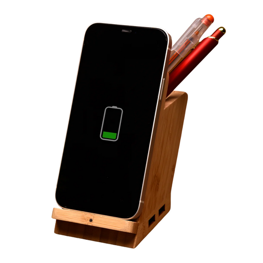 Maple 15W Wireless Charger & USB Hub With Pen Stand