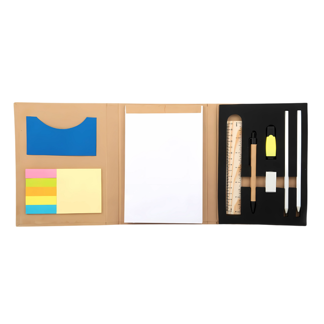3 Fold Eco Notebook with Stationery Set